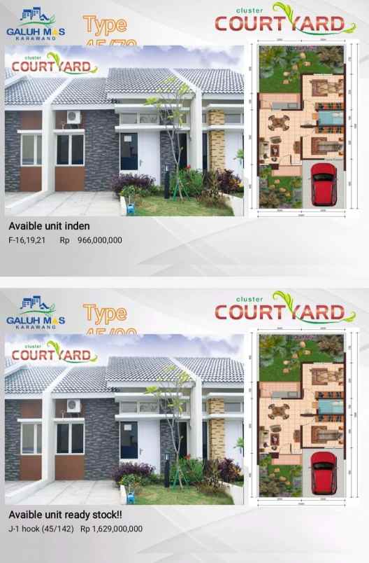 cluster courtyard 68 72 booking 6 jt saja tanpa dp