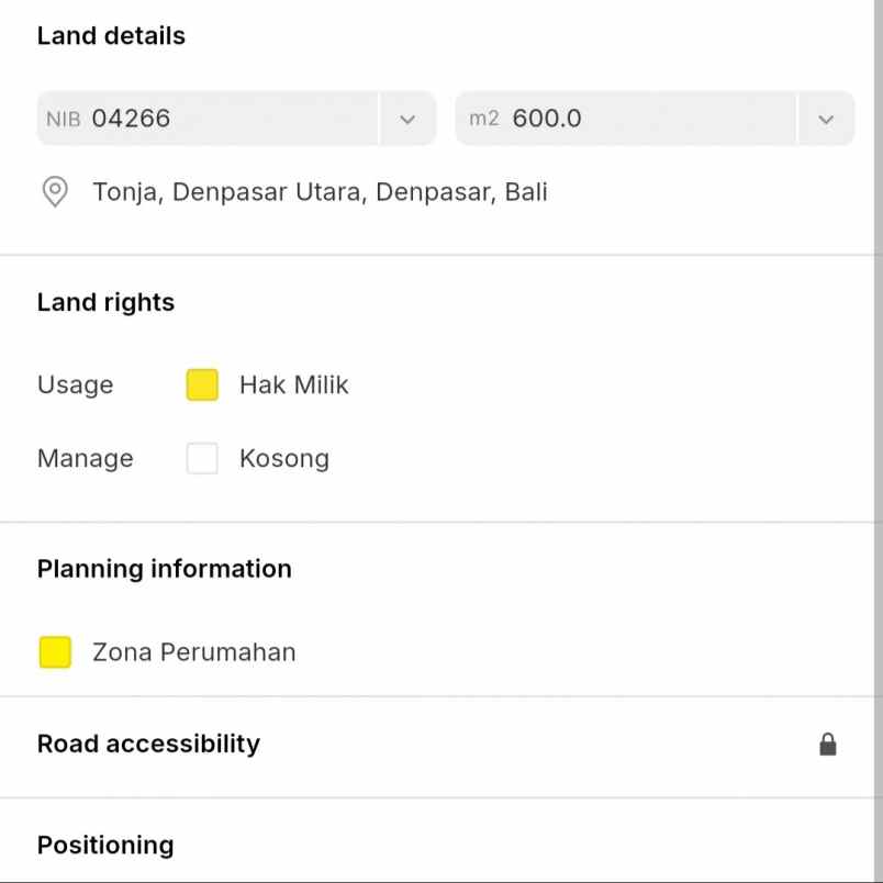 dijual 6 75 are jl ratna tonja denpasar utara