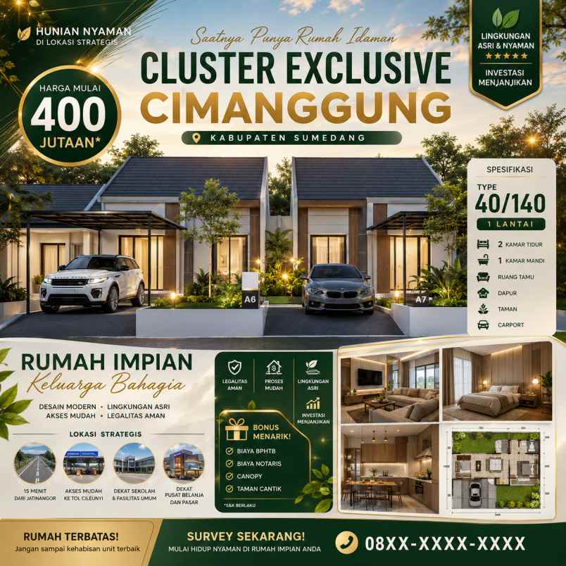 dijual cluster modern sumedang