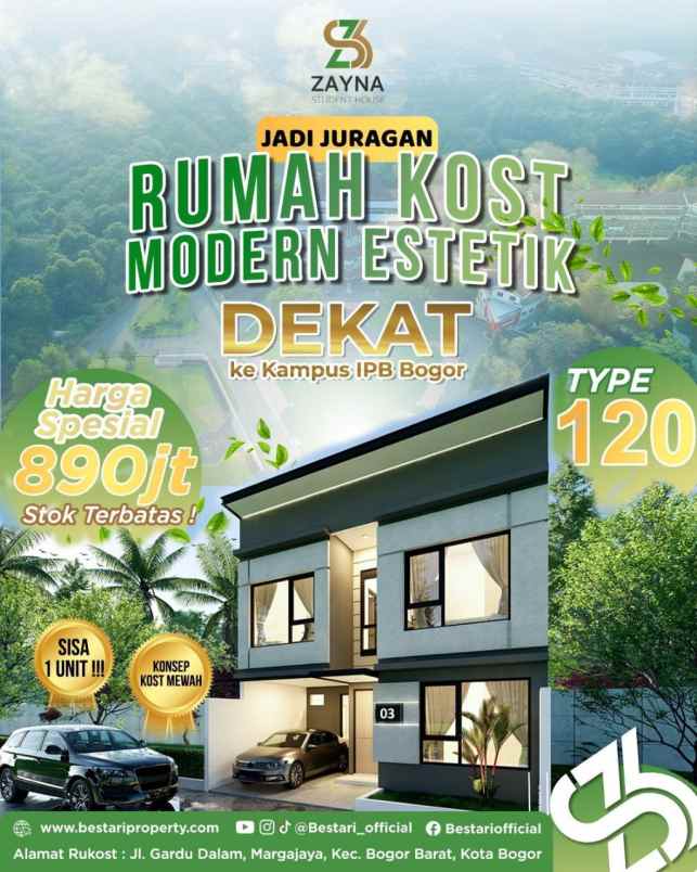 dijual kost gardu dalam margajaya