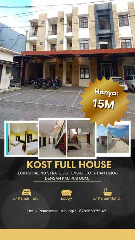 dijual kost mewah dengan 37 kamar di jogja sleman