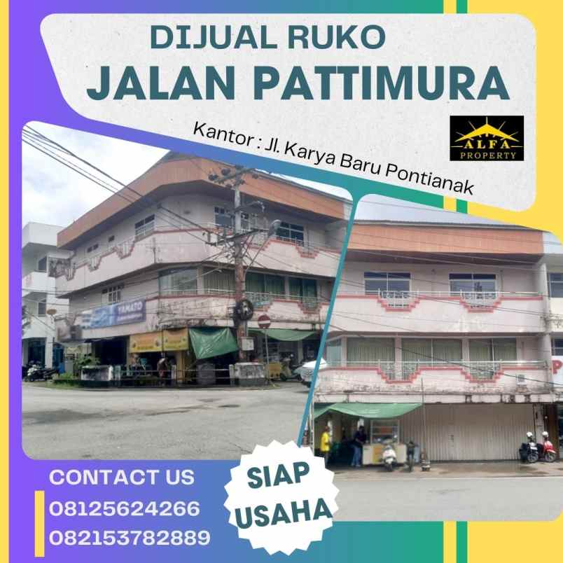 dijual ruko gandeng hook pattimura pontianak kota