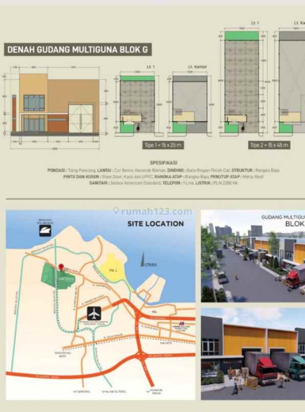 dijual ruko gudang kantor gudang laksana business