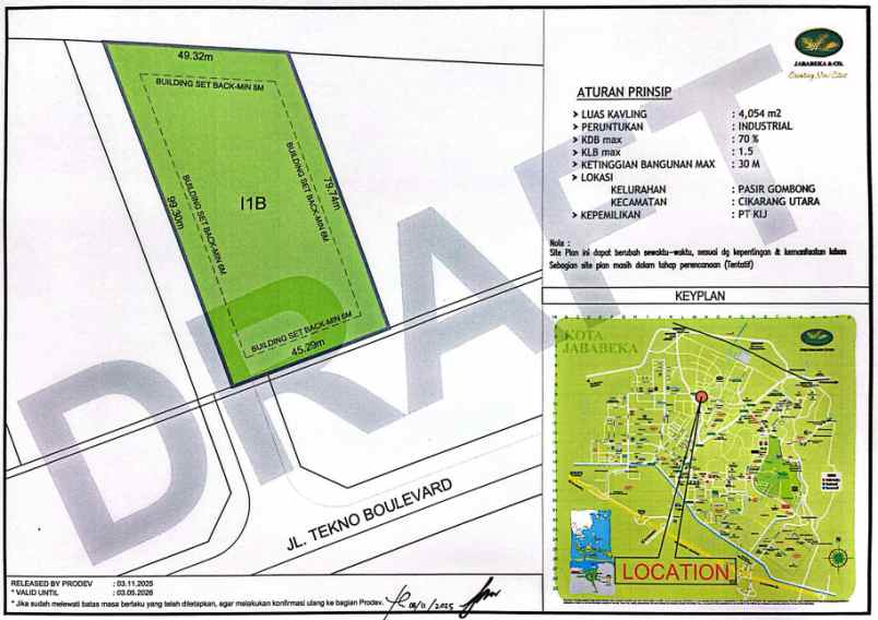 dijual ruko gudang kantor jababeka