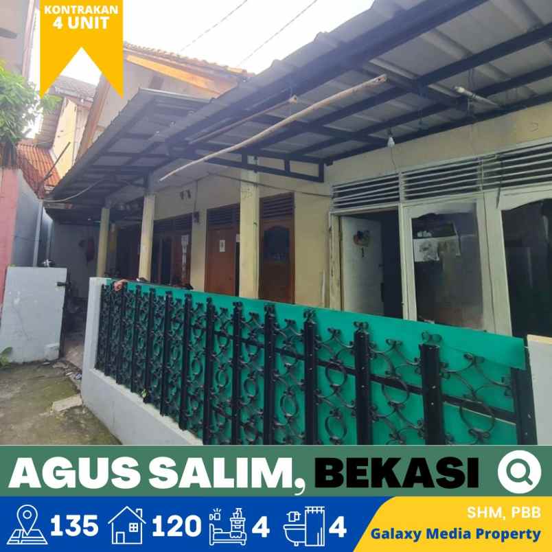 dijual ruko gudang kantor jl agus salim bekasi jaya