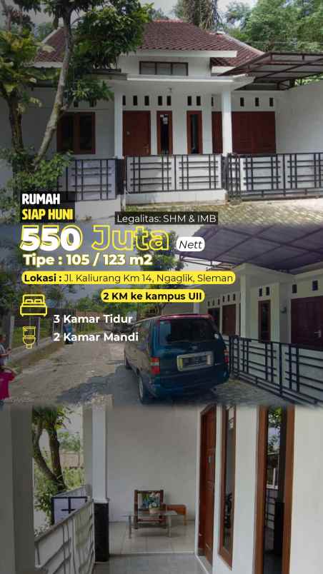 dijual rumah 2 km ke kampus uii