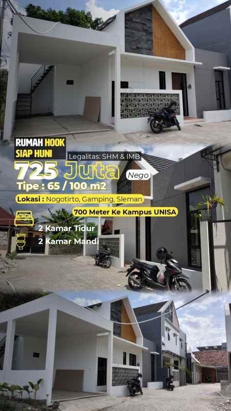 dijual rumah 700 meter kampus unisa ringroa