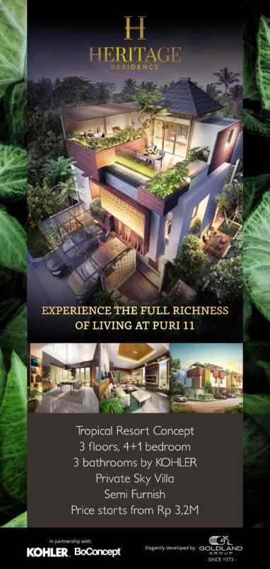 dijual rumah baru di heritage residence at puri 11