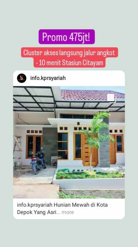 dijual rumah cipayung depok