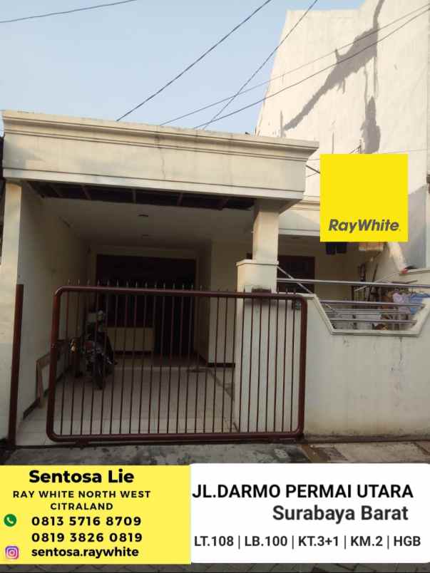 dijual rumah darmo permai utara