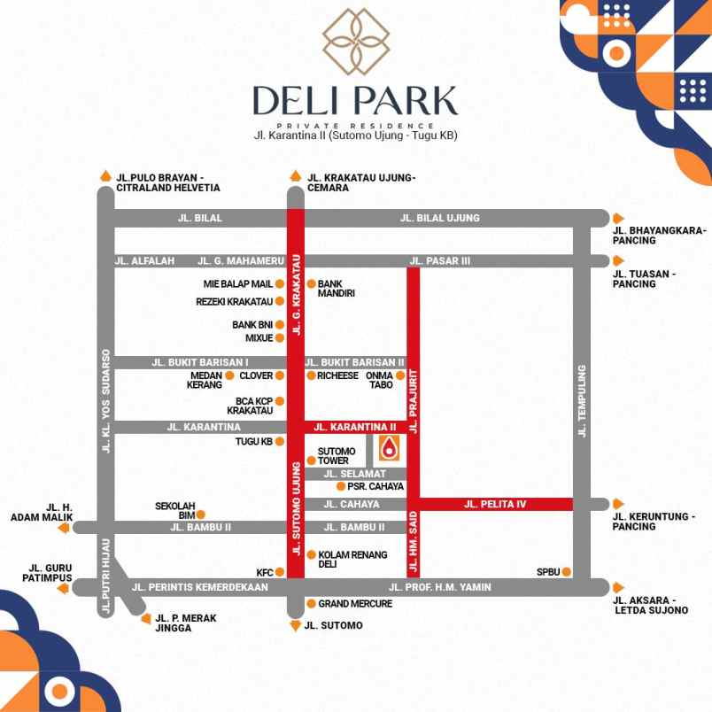 dijual rumah deli park private