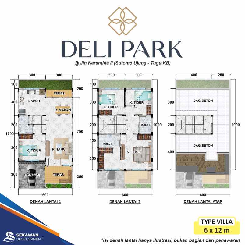 dijual rumah deli park private