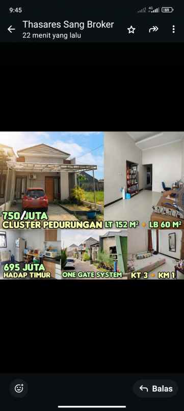 dijual rumah di cluster pedurungan tengah semarang
