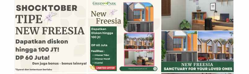 dijual rumah greenpark residence tipe newfreesia