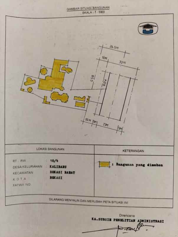 dijual rumah hitung tanah di jl sultan agung bekasi