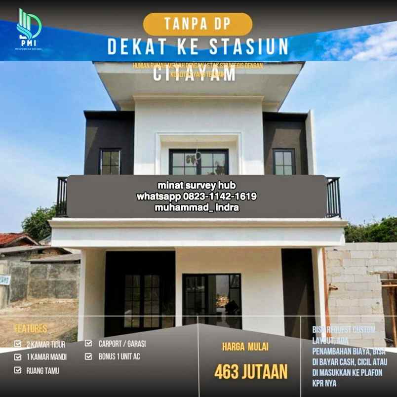 dijual rumah jalan raya sasak citayam depok