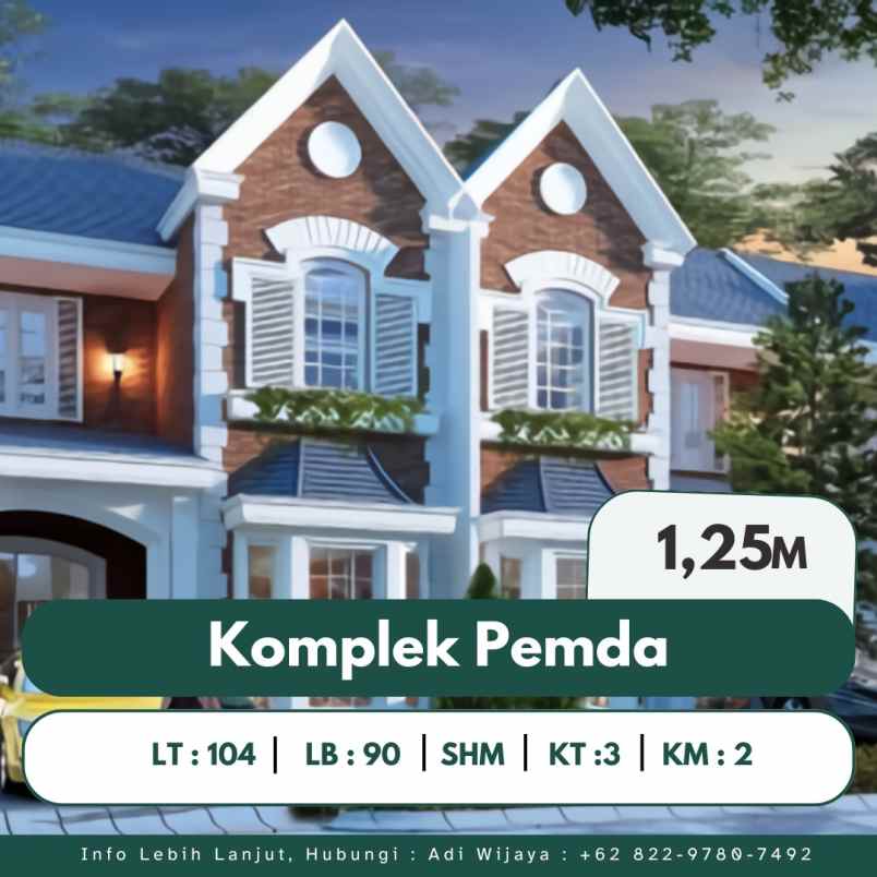 dijual rumah jl cemara gading pemda