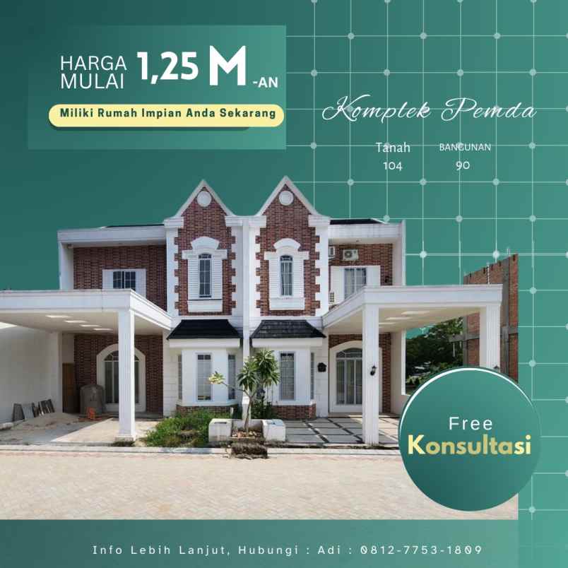 dijual rumah jl cemara gading pemda