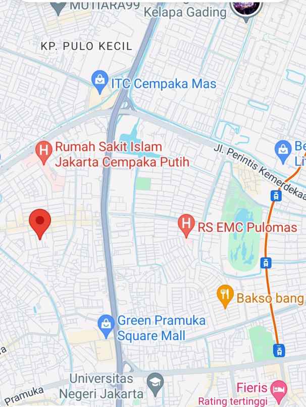 dijual rumah jl cempaka putih tengah