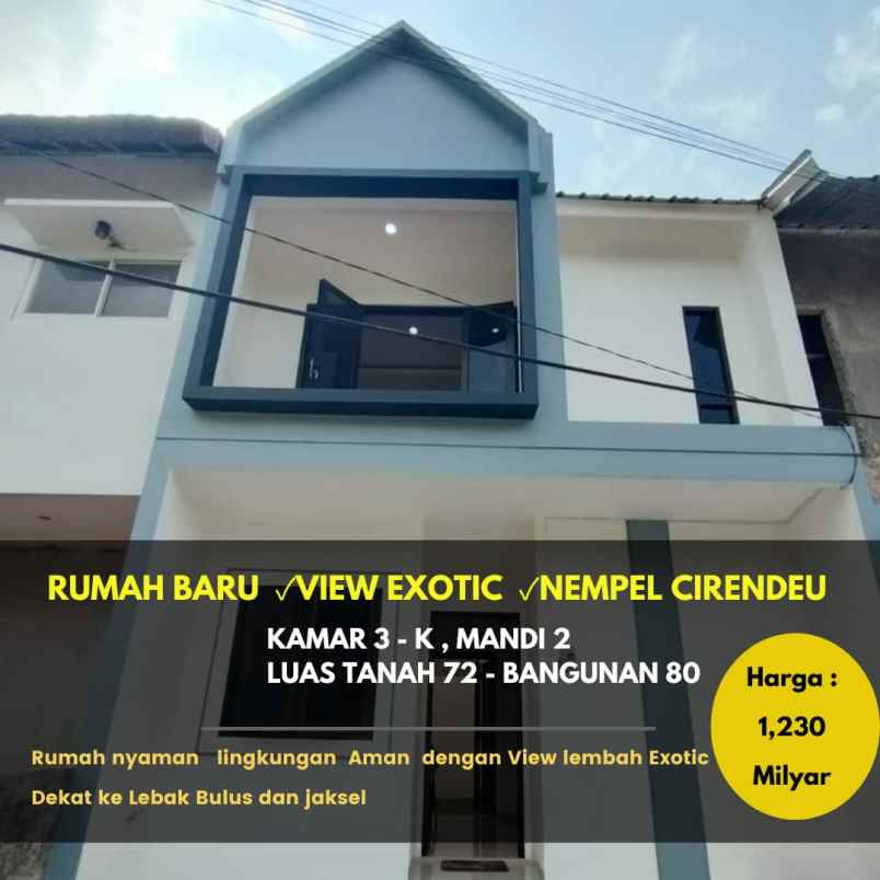 dijual rumah jl pondok cabe raya near