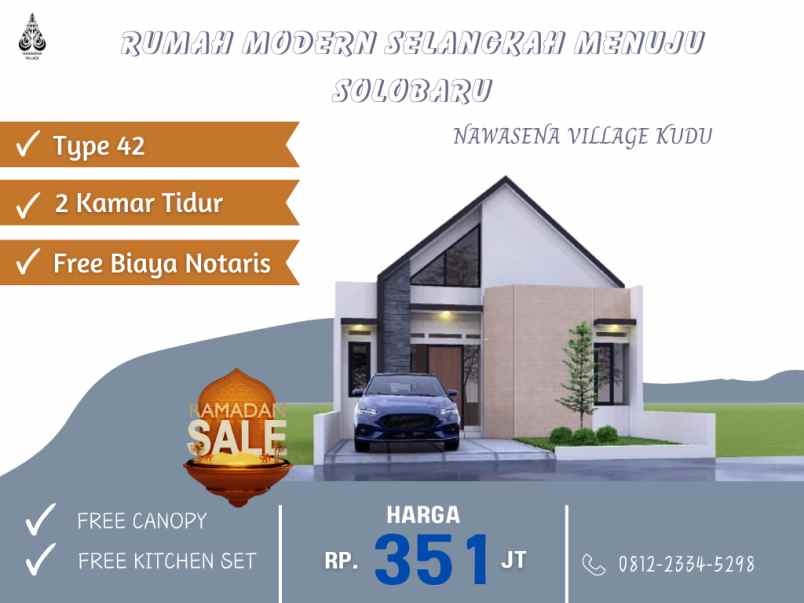 dijual rumah jl sawahan kudu baki