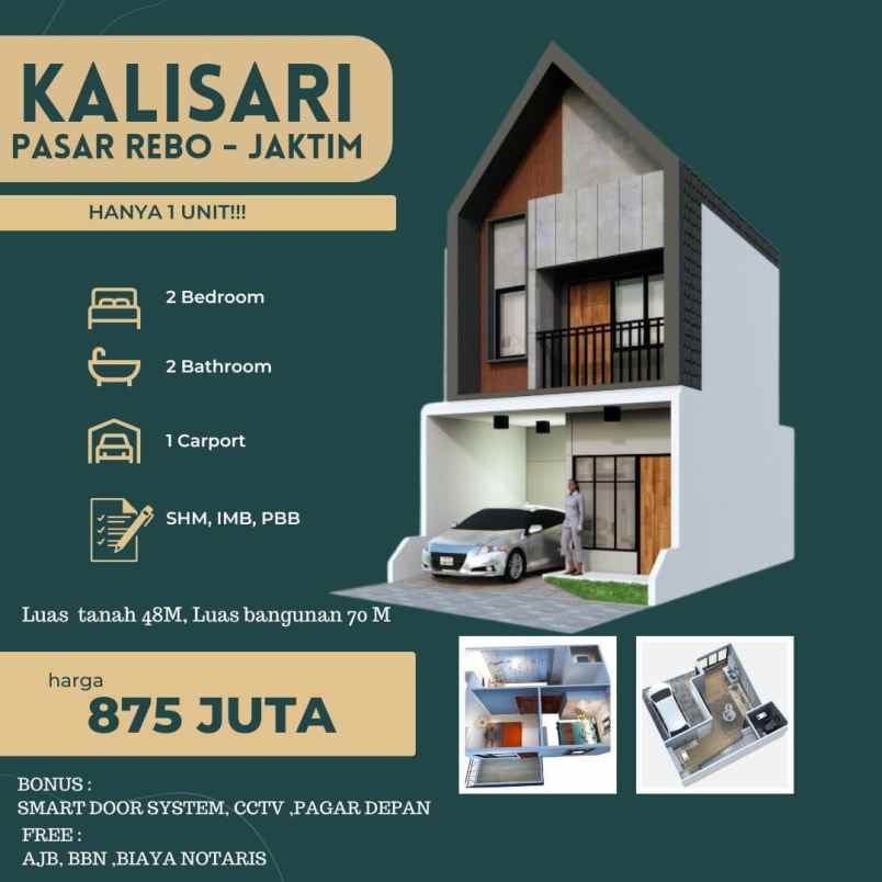 dijual rumah kalisari pasar rebo