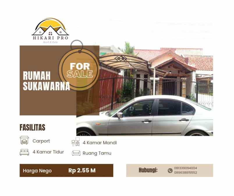 dijual rumah kel sukawarna kec sukajadi