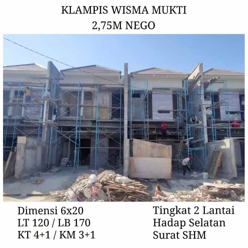 dijual rumah klampis wisma mukti surabaya