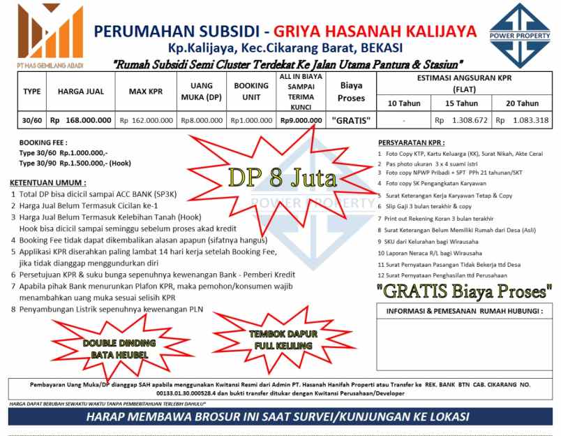 dijual rumah kp kali jaya cikarang