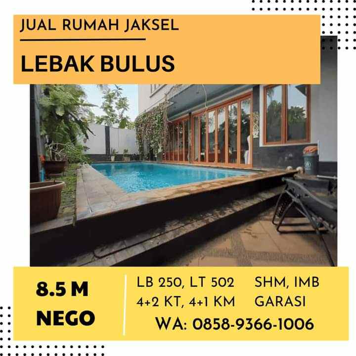 dijual rumah lebak bulus