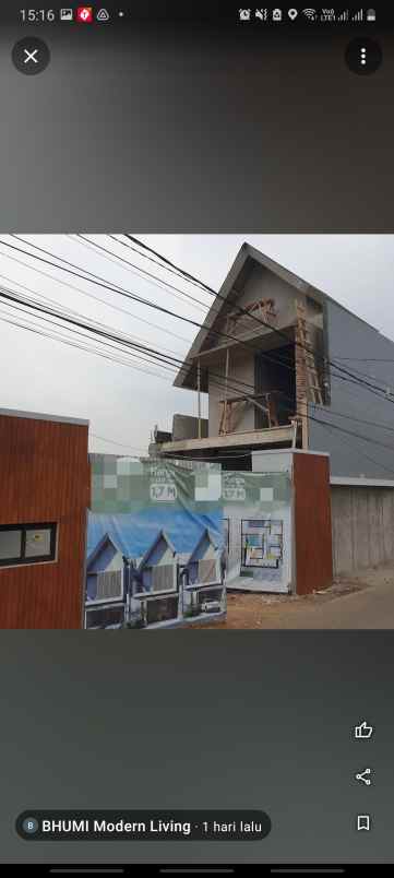 dijual rumah modern di dekat lebak bulus di cirendeu