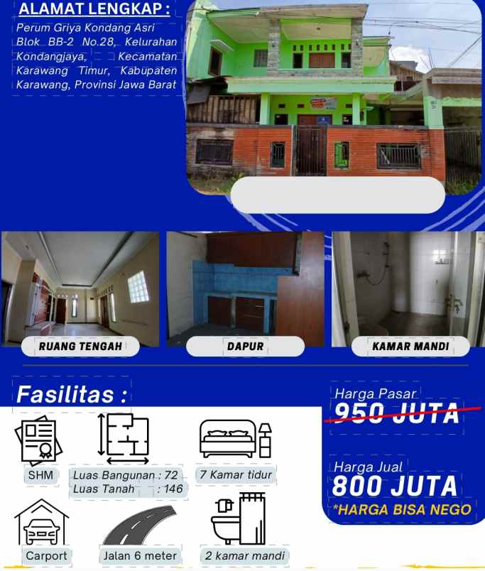 dijual rumah murah di kab karawang