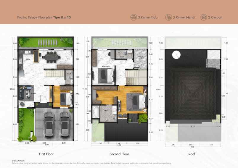 dijual rumah pacific palace jalan besar