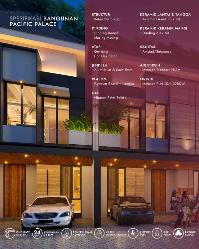 dijual rumah pacific palace jalan besar