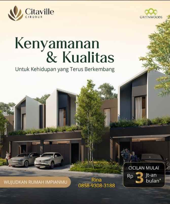 dijual rumah pasir angin kec cileungsi