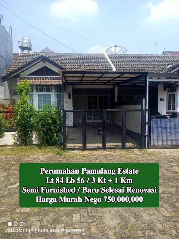 dijual rumah perumahan pamulang estate