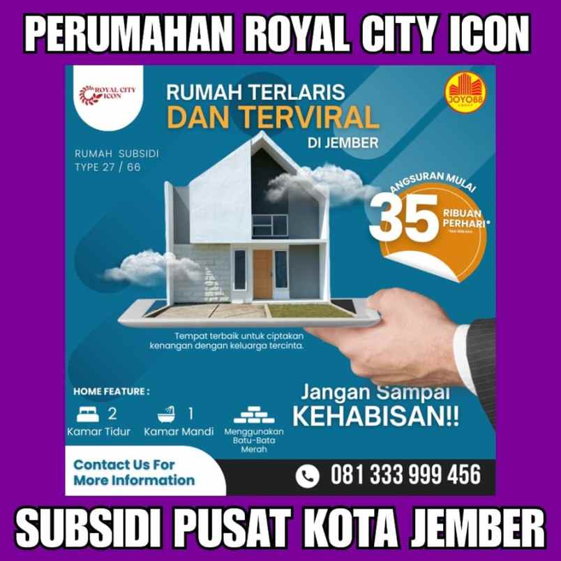 dijual rumah perumahan royal city icon