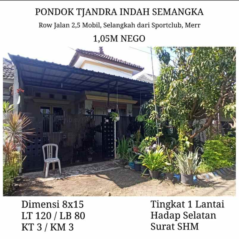 dijual rumah pondok candra