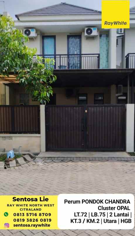 dijual rumah pondok chandra