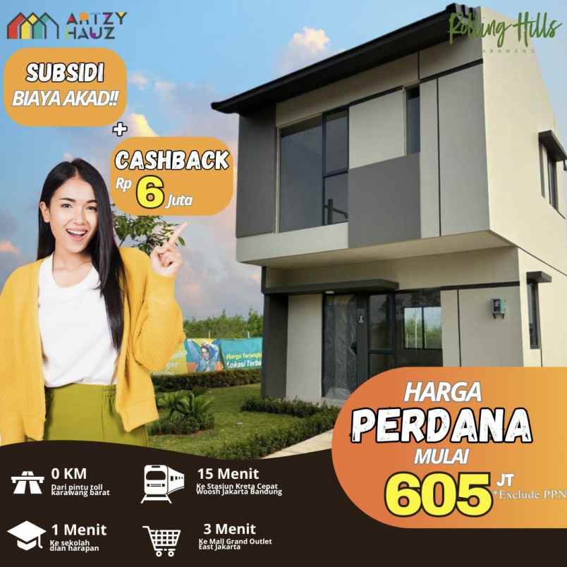 dijual rumah rolling hills karawang