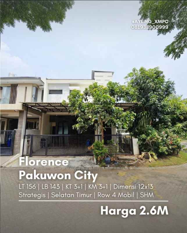dijual rumah rumah florence pakuwon city