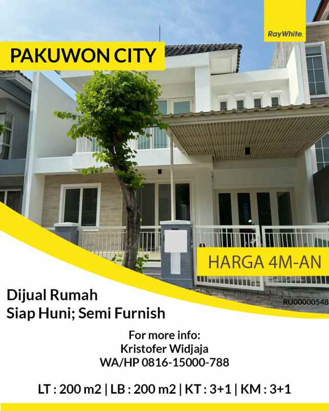 dijual rumah san antonio pakuwon city