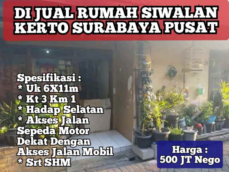 dijual rumah siwalan kerto timur surabaya