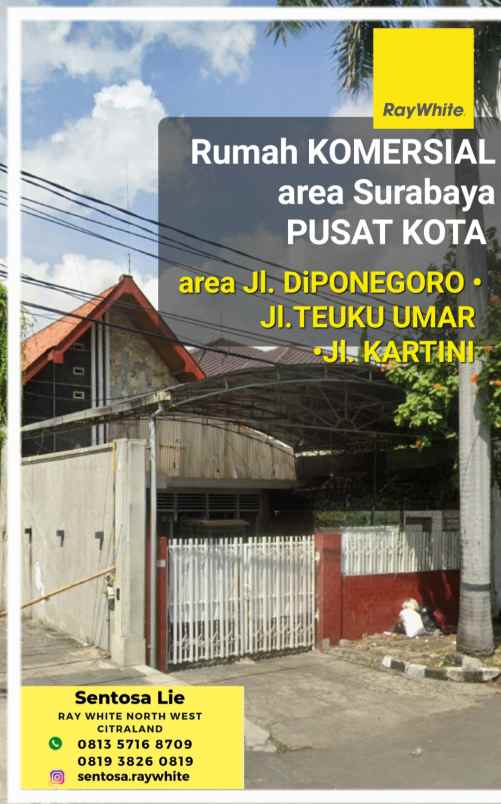 dijual rumah surabaya pusat kota di jl ra kartini shm