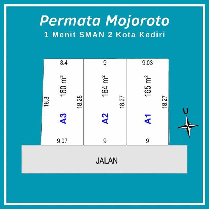 dijual tanah bandar lor mojoroto kediri