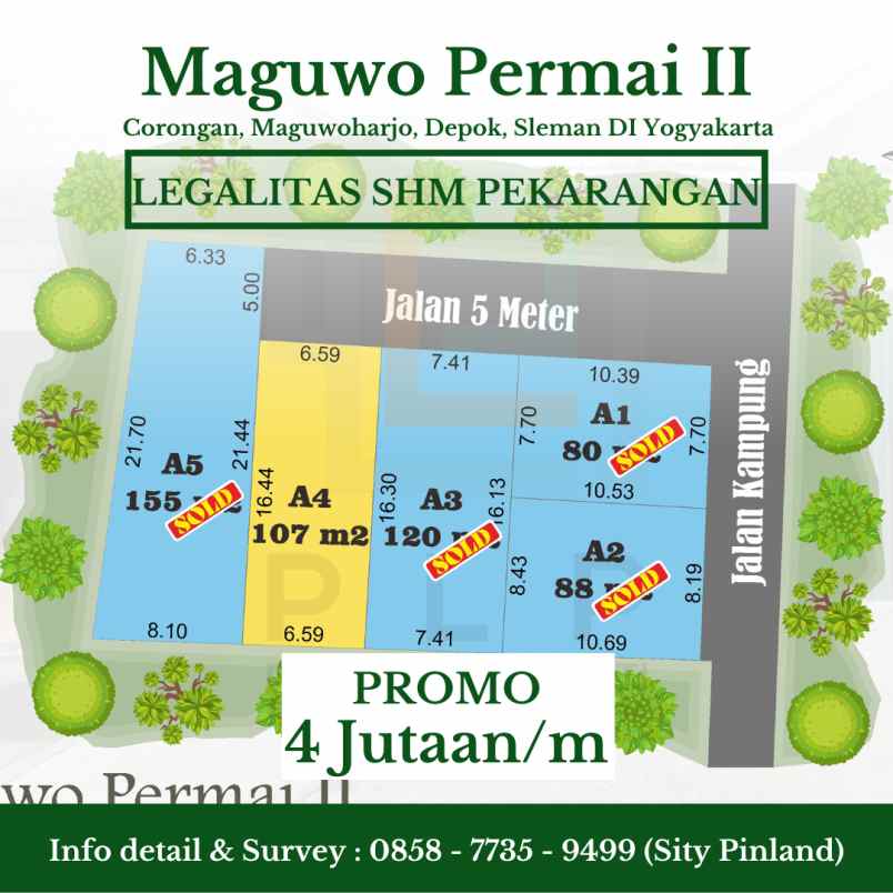 dijual tanah corongan maguwoharjo depok