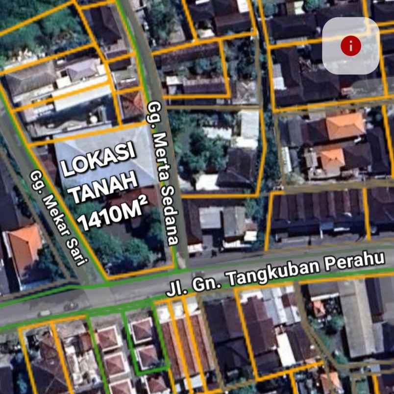 dijual tanah jl gunung tangkuban perahu