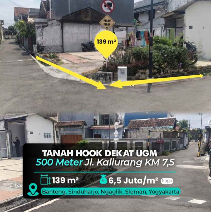 dijual tanah jl kaliurang km 7 5