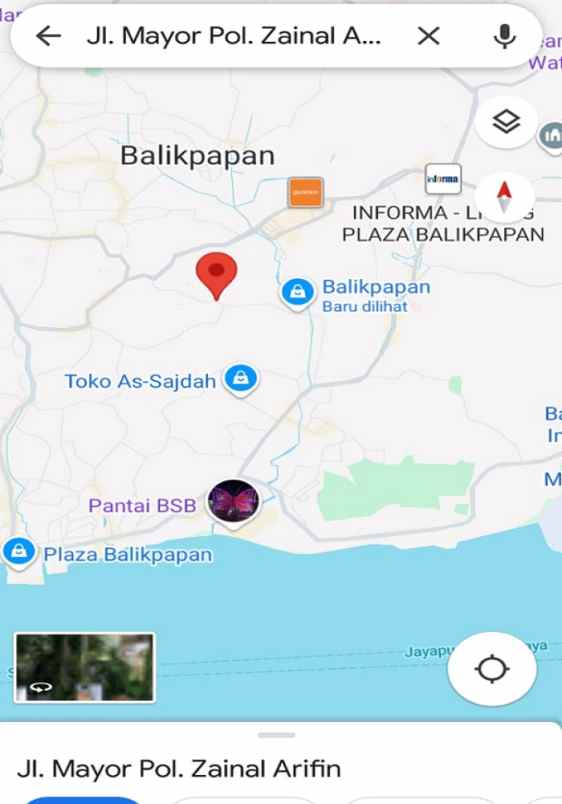 dijual tanah jl mayor pol zainal arifin