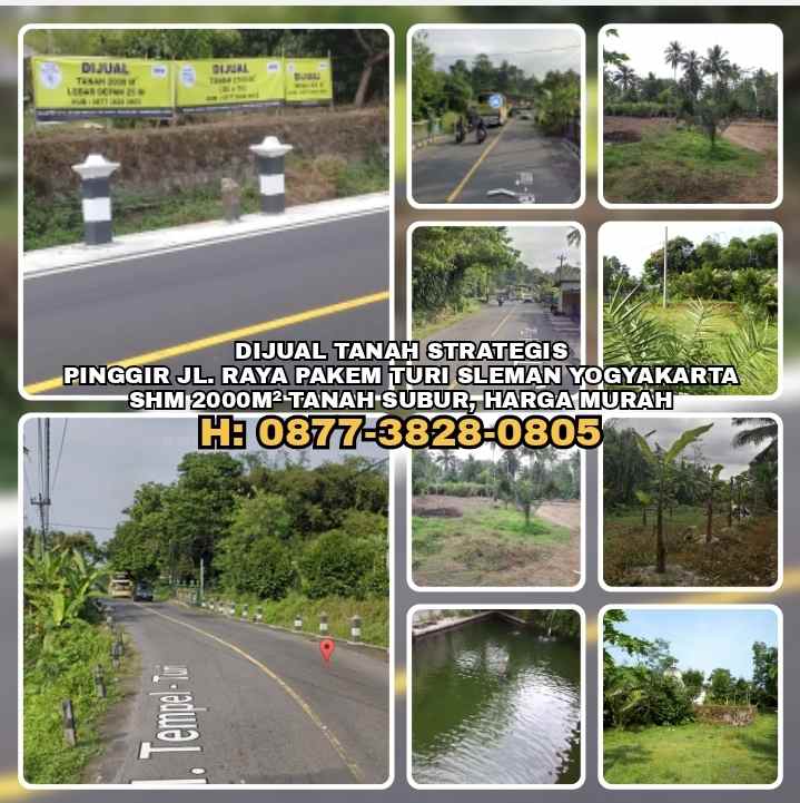 dijual tanah jl raya pakem tempel